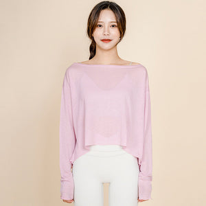 2021 the new fitness clothes tops autumn women's loose casual running sportswear yoga clothes long sleeves T-shirt QD56