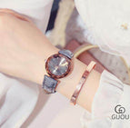 GUOU 8043 NEW Women's Watches Luxury Watches For Women Bracelet Ladies Watch Women Leather Clock