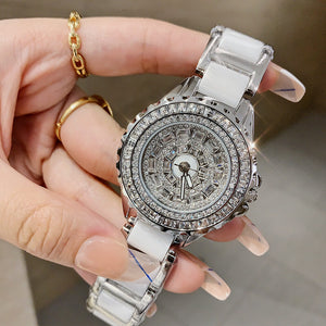 NEW Dimini starry watch female full diamond heavy industry exquisite fashion temperament ladies steel strap watch 6433