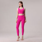 New yoga suit Cross Shoulder Strap Beautiful Back Tank-Top Yoga Clothes Women's Skinny Running fitness Sports Two-Piece set TZ-230322