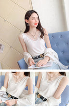 V-neck vest women's slim fit V-neck sexy lace bottoming ice silk thread can be worn outside beautiful back underwear ladies