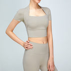 New Yoga Short Slimming Sports Top Women's Short-Sleeved Tight T-shirt Workout Clothes sports top