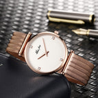 MISSFOX watch Swiss fashion simple temperament diamond luminous stainless steel ladies watch 2559