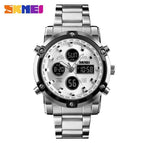 SKMEI 1389 New Men Sports Luxury Fashion Watches Quartz Stopwatch Dual Display Watch 3 Time Countdown Waterproof Wristwatches