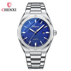 CHENXI Business Men's Watch Horizontal Bar Calendar Polygon Luminous Waterproof Steel Belt Quartz Watch Men cx-8262