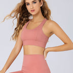 2021 summer new yoga vest women's hollow mesh back running sports gather shockproof and fitness sport bra 9089