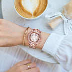 GEDI 3200 Fashion Casual Rhinestones Watches Stainless Steel Waterproof Ladies Analog Quartz Wristwatch Female Gift Clock Watch for Women