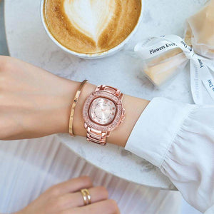 GEDI 3200 Fashion Casual Rhinestones Watches Stainless Steel Waterproof Ladies Analog Quartz Wristwatch Female Gift Clock Watch for Women