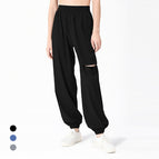 Lulu Elastic High Waist pants Hollow out Fitness Pants Women plus Size Casual Sports Pants Loose-Fit running dancing Trousers kk21