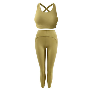 Autumn 2021 new Lulu sports bra beautiful back non steel ring underwear pants two-piece Yoga suit 9092-6136