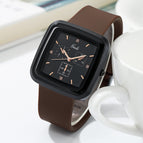 Gedi 51065 style square simple leisure silicon tape large dial fashion student quartz watch female