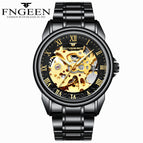 Fngeen Men's Watch Waterproof Fashion Student Men's Watch Double-Sided Hollow Automatic Mechanical Watch 8866