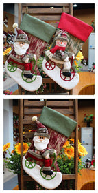 2PCS Christmas socks gift bag Santa Claus candy bag doll Christmas decoration Christmas socks gift bag 1717