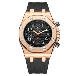 PINTIME Watch Multifunctional Men's Watch Running Seconds Sports Waterproof Calendar Quartz Tape 7008