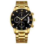 OLMECA Mens Watches Top Brand Luxury Chronograph Watches Full Steel Casual Quartz Watch Fashion Waterproof Business Wristwatch