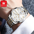 Olevs Watch for men double calendar vibrato fashion waterproof quartz men watch 9931