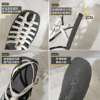 Sandals women's 2022 summer new sandals soft bottom braided all-match one-word buckle flat Roman shoes lady 998-3