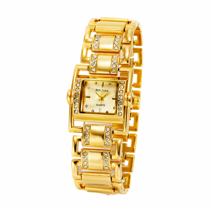 PINTIME Simple Square Diamond Women's Quartz Watch Casual Bracelet Women's Watch 1231