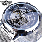 New Winner Men's Fashion Casual Hollow Mechanical Movement Automatic Mechanical men Watch SLZg79