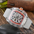 Watch for men Richard Hot Sale Six-Pin Watch Transparent Hollow Luminous Student Sports Waterproof Quartz Watch 1034