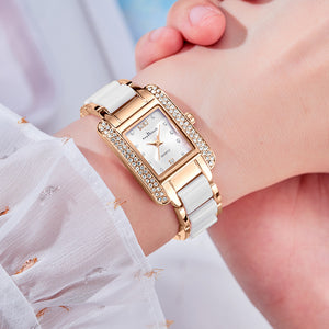 Ladies Watch Ceramic Diamond fashion women watch Waterproof Quartz Watch K-8453