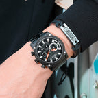 Megir Watch Men's Fashion Large Dial Business Timing Calendar Cross-Border Quartz Men's Watch 2134