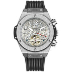 KIMSDUN lether Tourbillon Automatic Mechanical Watch Waterproof Luminous Business Men's casual Watch K-718D