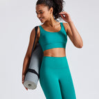 New women yoga suit beautiful back sports bra, high waist and hip lifting fitness pants women's yoga running suit set 60062+2083