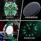 OLEVS Watch for men multi-function three-eye six-needle sports men's watch 9916DS