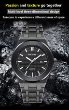 Pintime Men's Watch Sports and Leisure Large Dial Fashion Waterproof Quartz men's casual Watch PT2665 steel