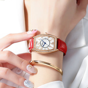 CHENXI Ladies Watch Women's Watch Fashion Bucket Diamond Leather Waterproof Watch CX319
