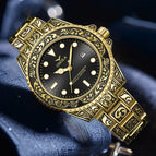 ONOLA ON3830 Retro fashion men's gold watch new steel waterproof men's quartz watch
