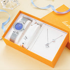 Women fashion watch diamond model metal elegant small lady watch female bracelet set 017