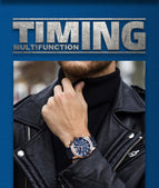 Megir Men's Watch Multi-Function Timing Waterproof Steel Belt Business Quartz Watch Men 2068G