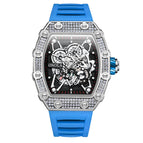 ONOLA ON3827D Fashion Diamond-Studded Design Live Watch Burst Tape Waterproof Sports Quartz Watch Men