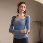 New fitness clothes women's tight sexy yoga clothes running training quick-drying T-shirt long-sleeved sports top women 209
