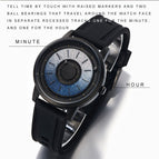 EUTOUR Magnetic ball national wind mechanical black technology men's watch round pin buckle spiral crown watches for women