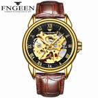Fngeen Men's Watch Waterproof Fashion Student Men's Watch Double-Sided Hollow Automatic Mechanical Watch 8866