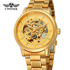New Winner men watch European American Style Fashion Casual Hollow Automatic Mechanical men casual Watch SLZg78