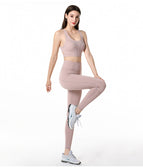 2022 spring and summer new yoga clothing suit female beauty back gather sports bra hip lift trousers fitness suit 9201-6202