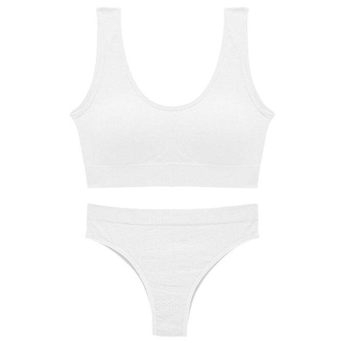 Underwear set women's plus size bra no steel ring gathering sexy back seamless comfortable sleep Panties and bra set 161