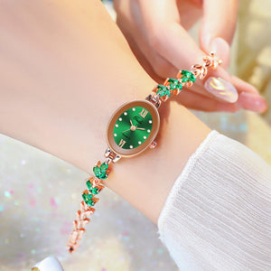 Gedi Niche High-Grade women Watch Luxury Oval Quartz Watch Jewelry Four-Leaf Clover Medieval Bracelet Watch 51120