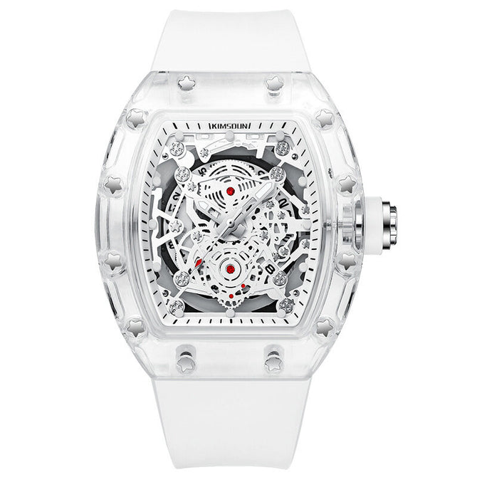 KIMSDUN NEW Brand Richard Waterproof Men's Watch Tonneau-shaped Miller Transparent Men's Quartz Watch K2015B