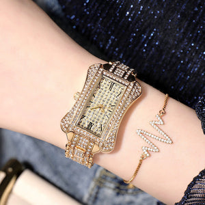 BW women's watch fashion full diamond star luxury square watch fashion streamlined women's Watch 8416