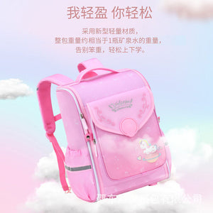 2023 New girl Cartoon College Primary School Student Schoolbag Girl Portable Burden Alleviation Care backbag