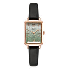 Gedi Women's Fashion Special Interest Light Luxury Creative Gradient Small Square Plate Student Belt Quartz women Watch 13033