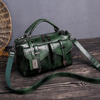 2021 retro new women bag oil wax leather handbag shoulder messenger fashion handbag 201