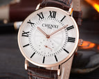 CHENXI Couple's Watch Men's Watch 076b Ultra-Thin Fashion Watch Women's quartz casual watch CX-076B leather
