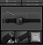 SKMEI 1391 Men BIG DIAL Watches Fashion Digital Watch For Man Leather Strap Dual Display LED Quartz Watch Chronograph Alarm Clock Calendar Date Stopwatch Luminous Waterproof Shockproof