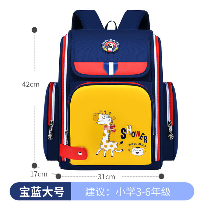 New primary school student cartoon schoolbag men's light and comfortable space bag large-capacity children's backpack 755